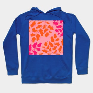 Pink and orange leaves floral pattern Hoodie